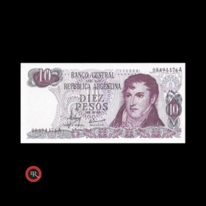 ARGENTINA 10 PESOS LEY 18188 1970 BOT#2334 COL#611a