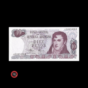 ARGENTINA 10 PESOS LEY 18188 1971 BOT#2341 COL#614a