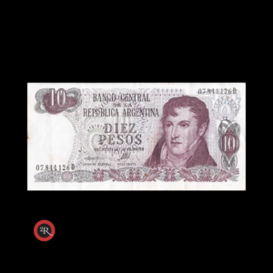 ARGENTINA 10 PESOS LEY 18188 1974 BOT#2354 COL#618a