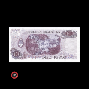 ARGENTINA 10 PESOS LEY 18188 1974 BOT#2354 COL#618a