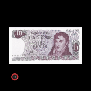 ARGENTINA 10 PESOS LEY 18188 1976 BOT#2361 COL#621a